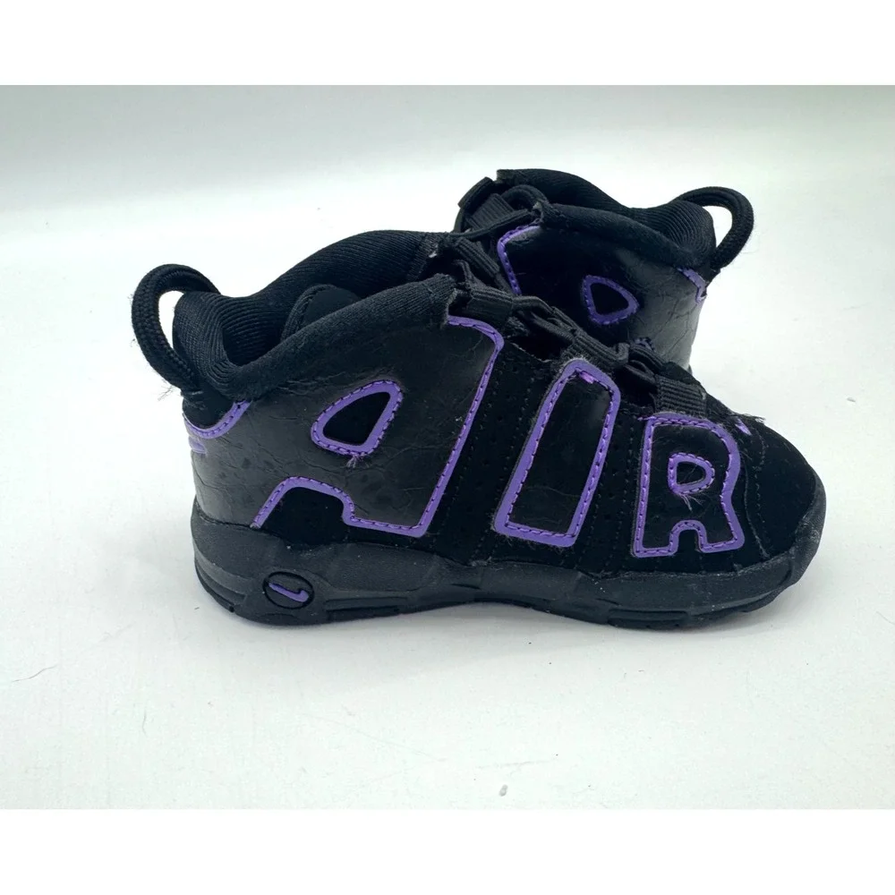 Nike Air More Uptempo Action Black Grape Baby Toddler Child Size 7C DX5956-001